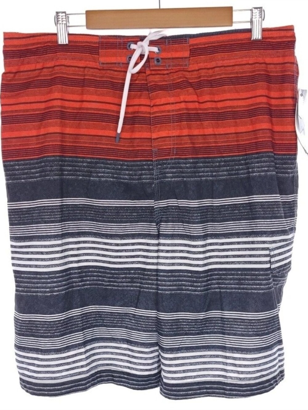 Speedo Turbodri UV 50+ Red Black Striped Swim Trunks Inner Mesh Mens XXL